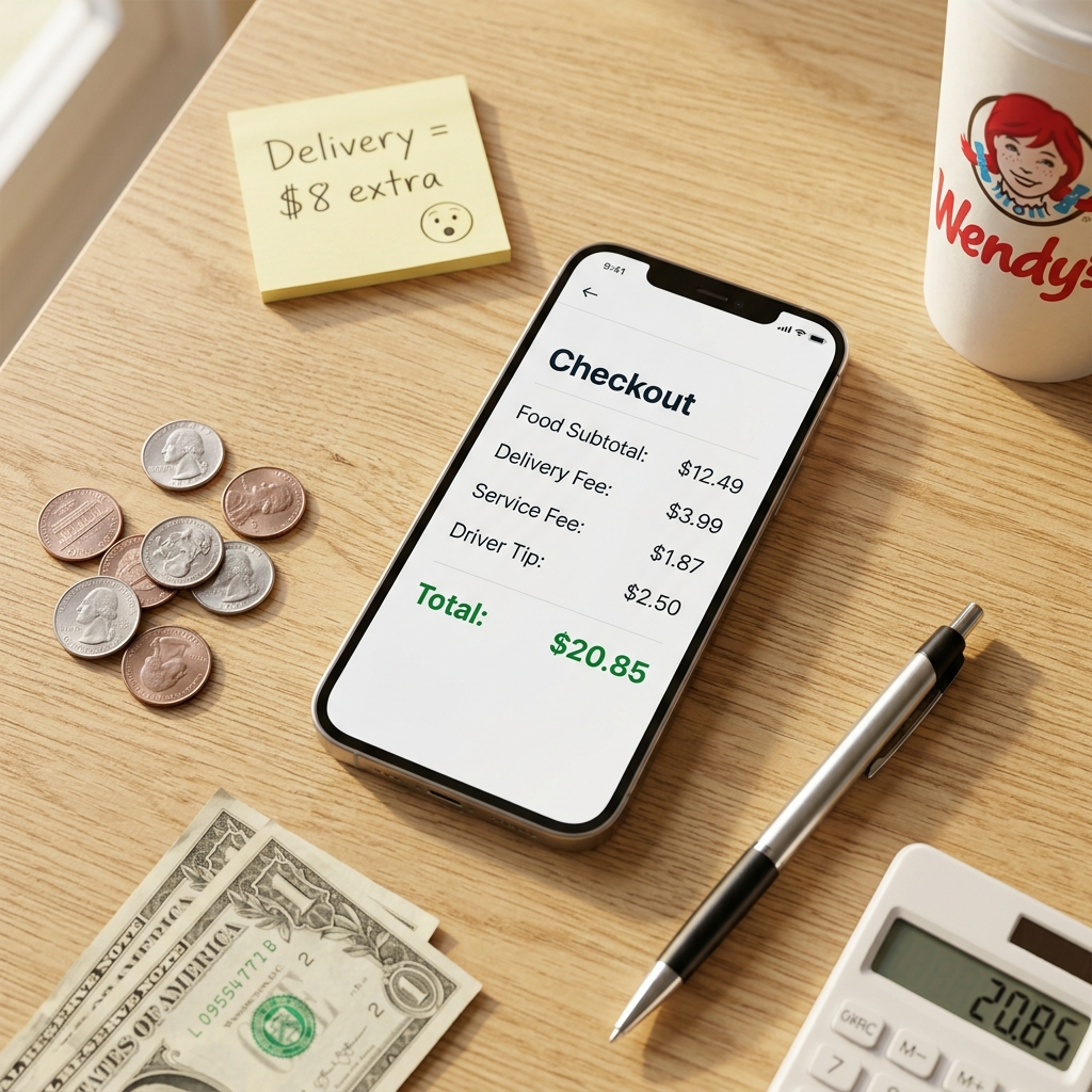 Checkout receipt fees on phone with cash
