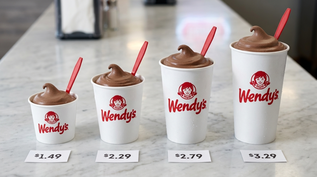 Wendy's Frosty size comparison