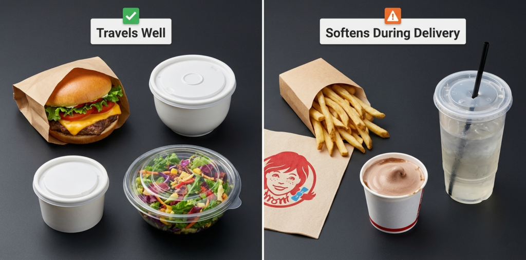 Good vs bad delivery items comparison Wendys