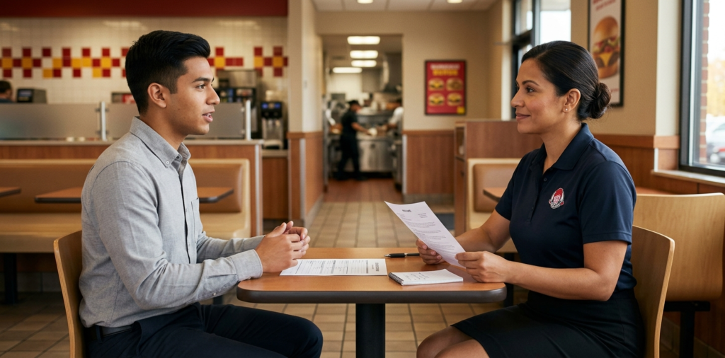 Job interview between manager and applicant - Wendys
