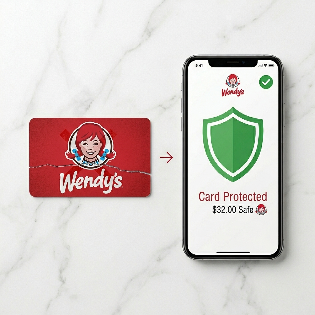 Lost card vs protected app concept Wendys