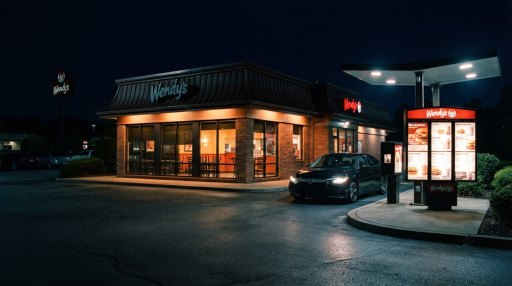 Wendy's drive-thru open late at night while dining room is closed