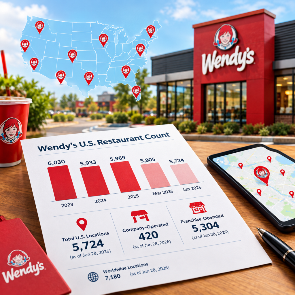 Wendy's U.S. restaurant locations and count data in 2026